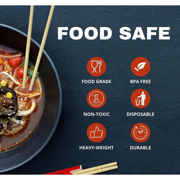 Premium Disposable Bamboo Chopsticks – 9" Round, Individually Wrapped 100 Pairs - Picture 7 of 16